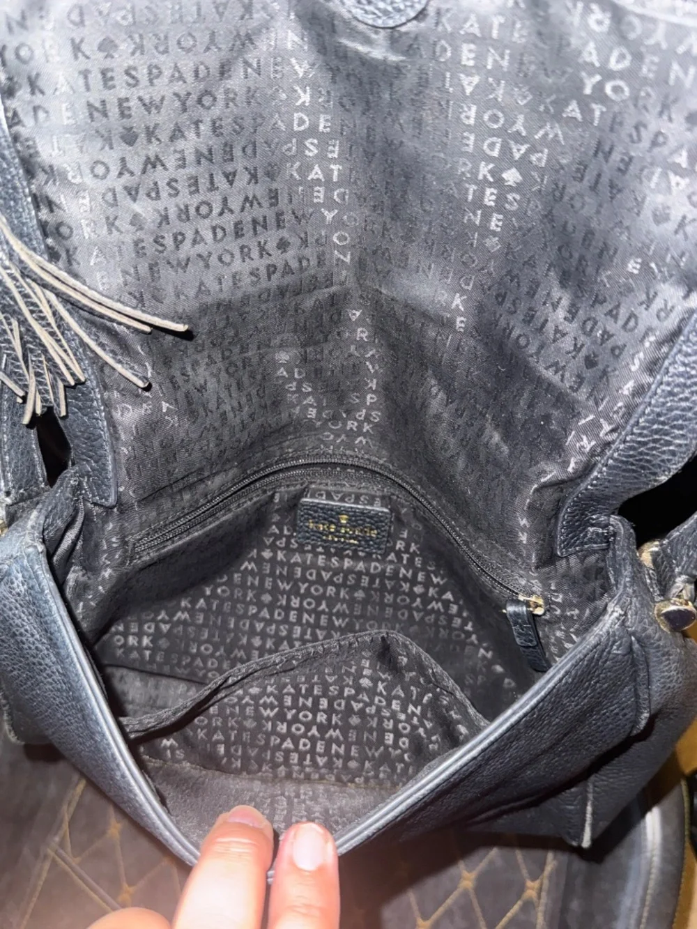 Kate Spade New York Bundle — Black Wellesley Tote + Pebbled Leather Tassel Cross - Picture 3 of 8